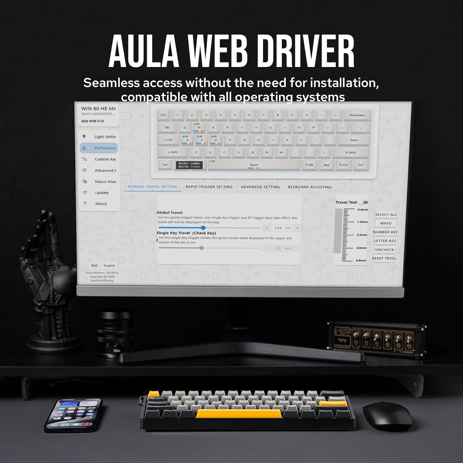 AULA WIN60 HE 60% Max Pro Klaw – Gaming Keyboard Hot Swappable recenzja i cena