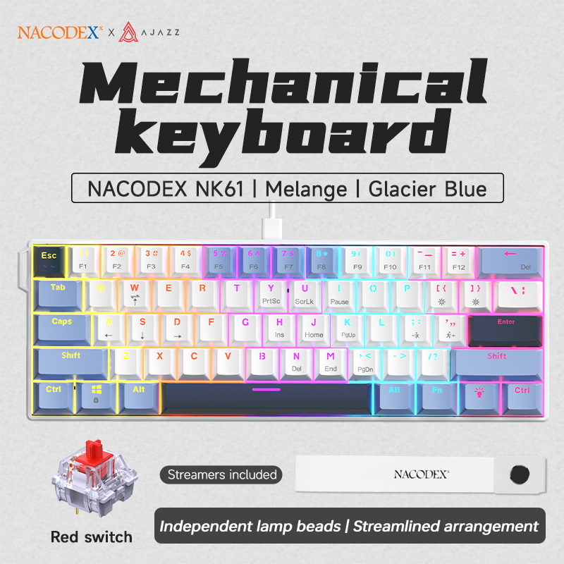 AJAZZ NK61 – przewodowa, mecha – Gaming Keyboard Hot Swappable recenzja i cena