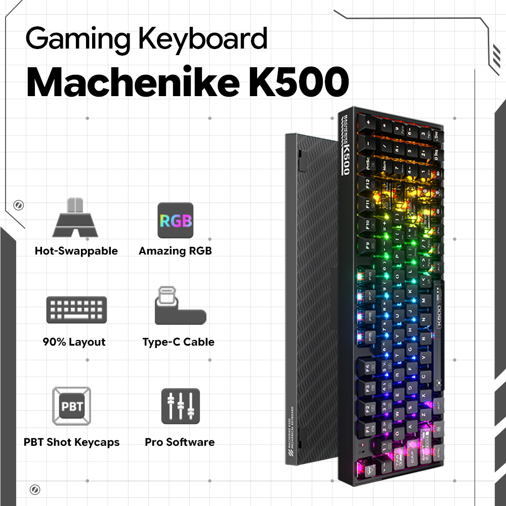 Machenike K500-B94 V2 Przewodo – Gaming Keyboard Hot Swappable recenzja i cena